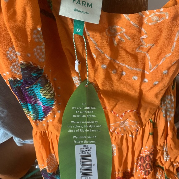 FARM Rio yellow hearts one shoulder dress - Picture 5 of 6